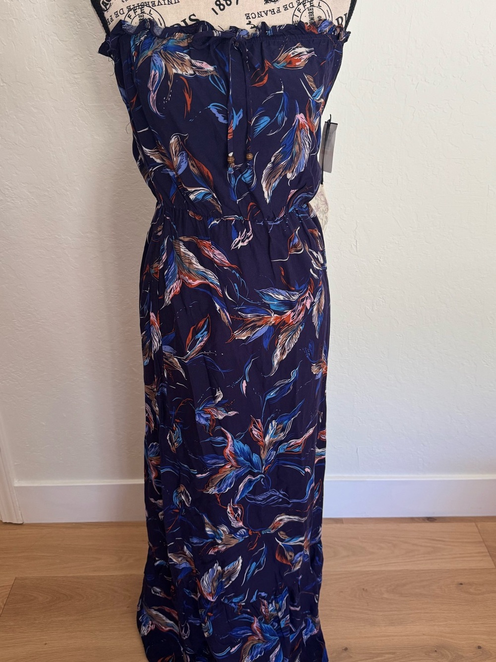 Mimi Chica Navy Floral Off-Shoulder Maxi Dress